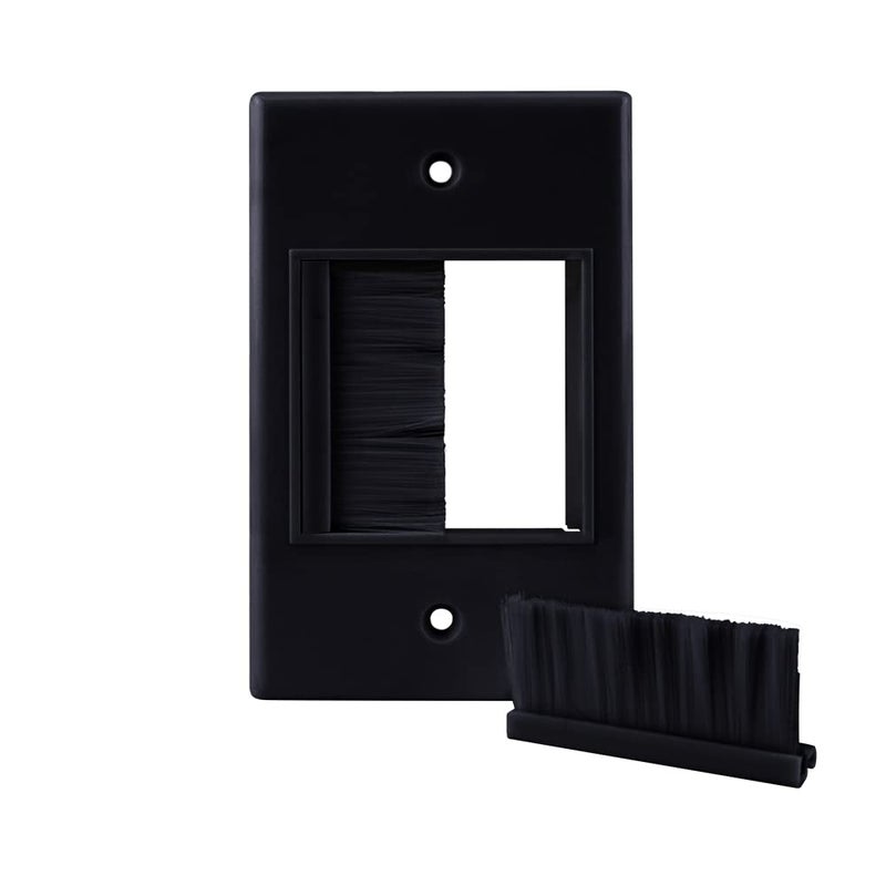 Skywalker Construct Pro Single-Gang WideMouth DÃ©cor Brush Plate (Black Plate w/Black Brush) - Image 3